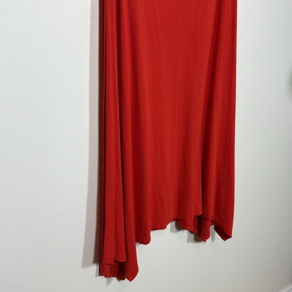 Eileen Fisher Womens Orange Coral Asymmetrical Hem Sleeveless Dress Sz PP 0-2 - Picture 5 of 13